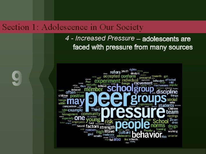 Section 1: Adolescence in Our Society 4 - Increased Pressure 