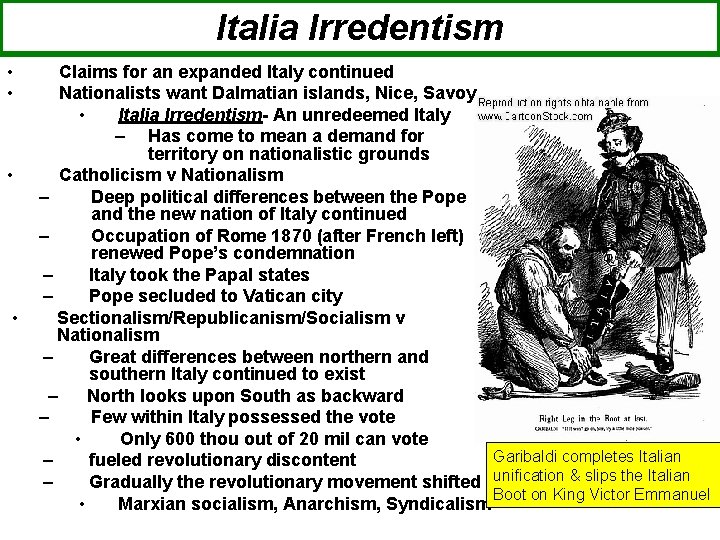 Italia Irredentism • • Claims for an expanded Italy continued Nationalists want Dalmatian islands,