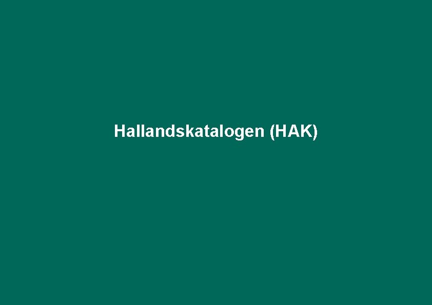 Hallandskatalogen (HAK) 