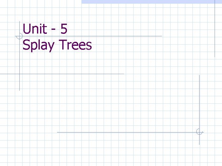 Unit - 5 Splay Trees 