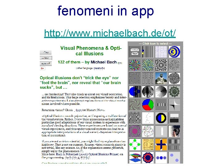 fenomeni in app http: //www. michaelbach. de/ot/ 