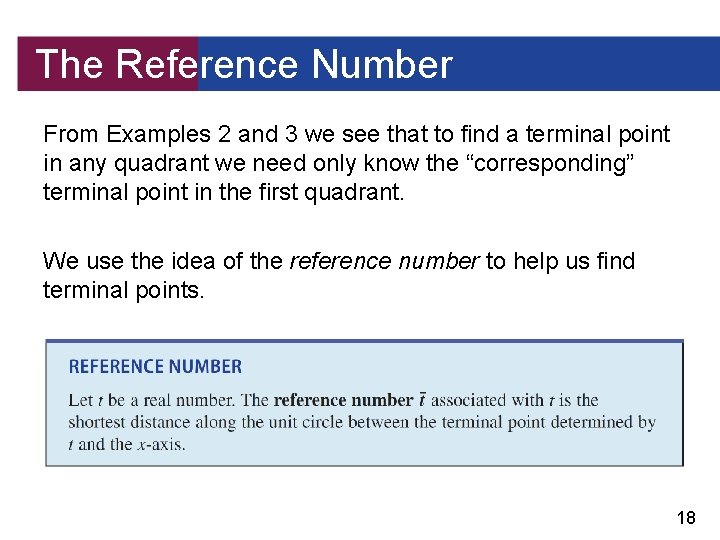 The Reference Number From Examples 2 and 3 we see that to find a