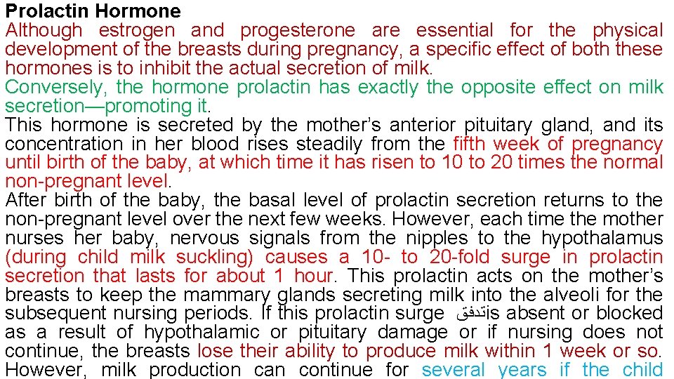 Prolactin Hormone Although estrogen and progesterone are essential for the physical development of the Prolactin Hormone Although estrogen and progesterone are essential for the physical development of the