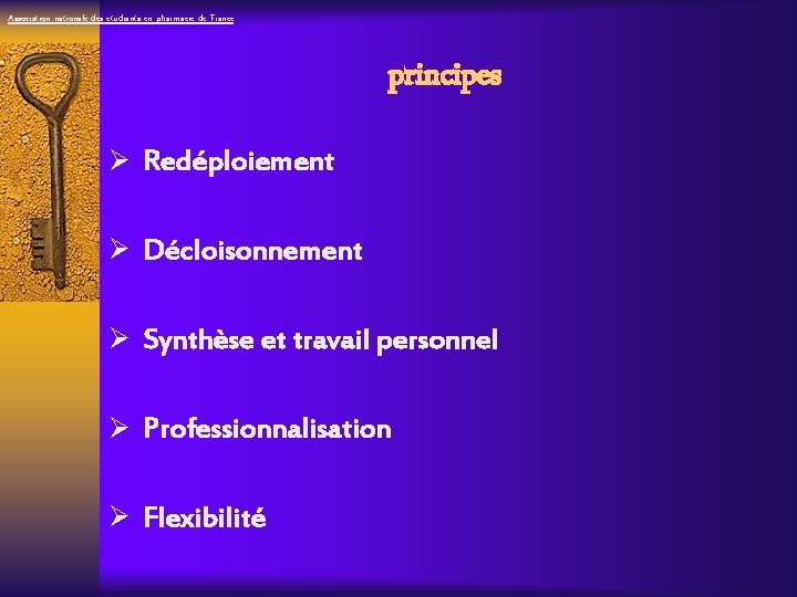 Association nationale des étudiants en pharmacie de France principes Ø Redéploiement Ø Décloisonnement Ø