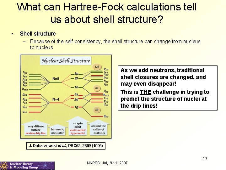What can Hartree-Fock calculations tell us about shell structure? • Shell structure – Because