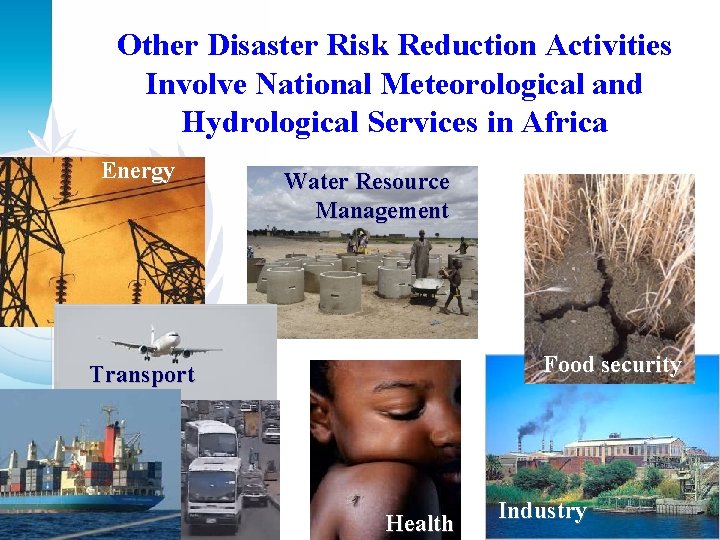 Other Disaster Risk Reduction Activities Involve National Meteorological and Hydrological Services in Africa Energy