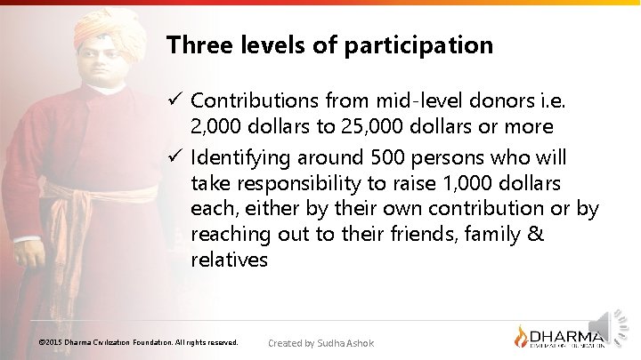 Three levels of participation ü Contributions from mid-level donors i. e. 2, 000 dollars