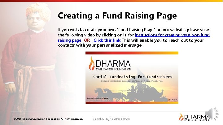 Creating a Fund Raising Page If you wish to create your own “Fund Raising