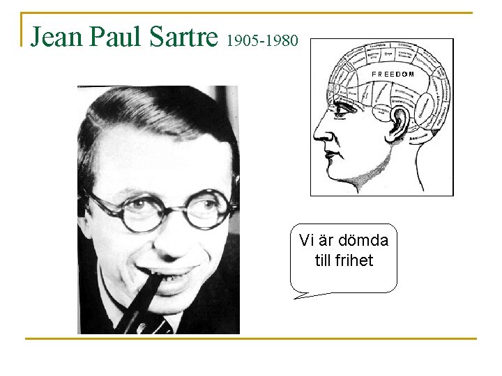 Jean Paul Sartre 1905 -1980 Vi är dömda till frihet 