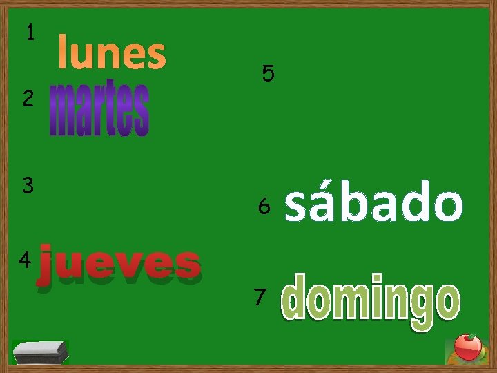 1 lunes 2 3 4 5 6 jueves 7 sábado 1 lunes 2 3 4 5 6 jueves 7 sábado
