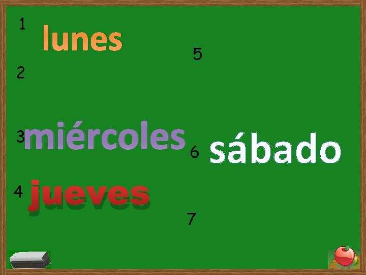 1 lunes 2 5 miércoles sábado 3 4 6 jueves 7 1 lunes 2 5 miércoles sábado 3 4 6 jueves 7