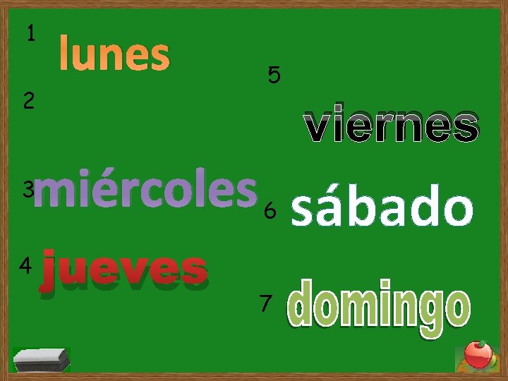 1 lunes 2 5 viernes miércoles sábado 3 4 6 jueves 7 1 lunes 2 5 viernes miércoles sábado 3 4 6 jueves 7