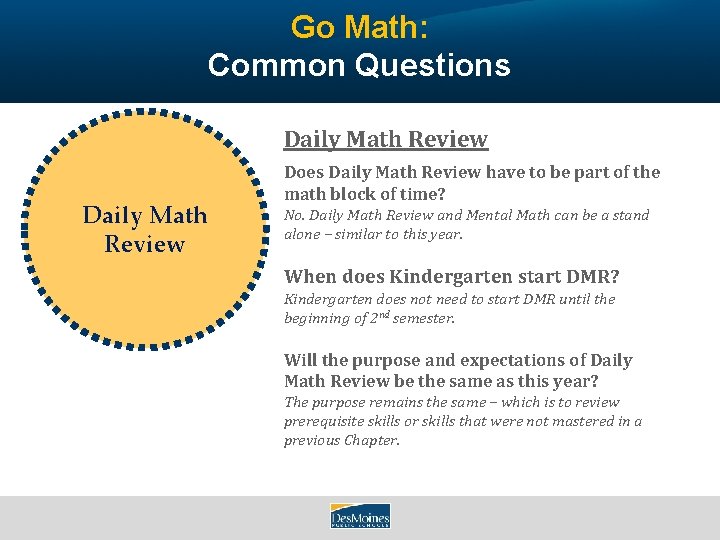Go Math: Common Questions Daily Math Review Does Daily Math Review have to be