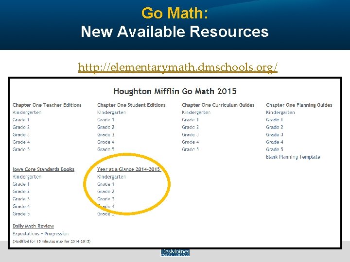 Go Math: New Available Resources http: //elementarymath. dmschools. org/ 