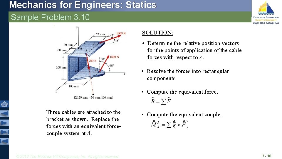 Mechanics for Engineers: Statics Sample Problem 3. 10 SOLUTION: • Determine the relative position