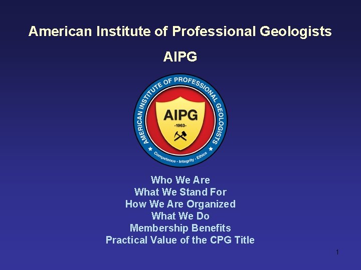 American Institute of Professional Geologists AIPG Who We Are What We Stand For How