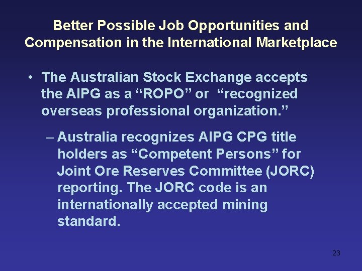 Better Possible Job Opportunities and Compensation in the International Marketplace • The Australian Stock