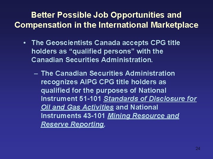 Better Possible Job Opportunities and Compensation in the International Marketplace • The Geoscientists Canada