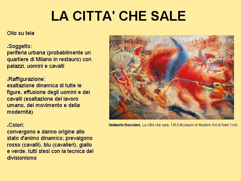 LA CITTA' CHE SALE Olio su tela Soggetto: periferia urbana (probabilmente un quartiere di