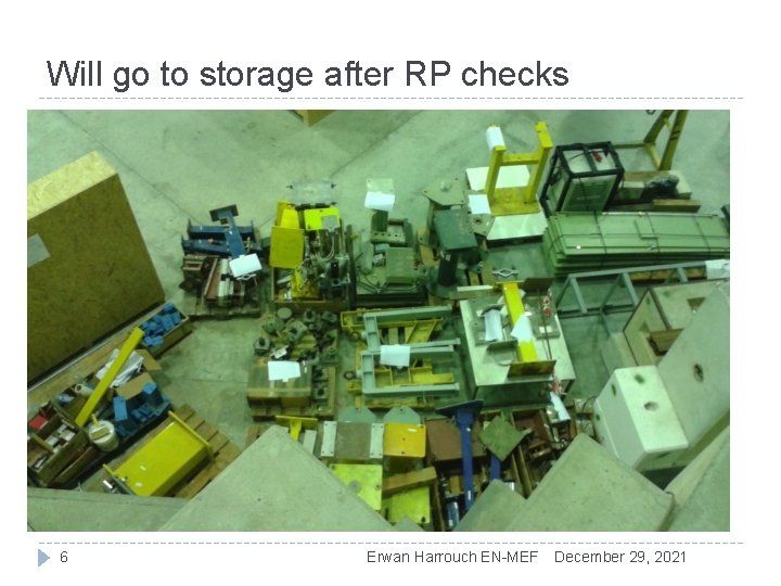 Will go to storage after RP checks 6 Erwan Harrouch EN-MEF December 29, 2021