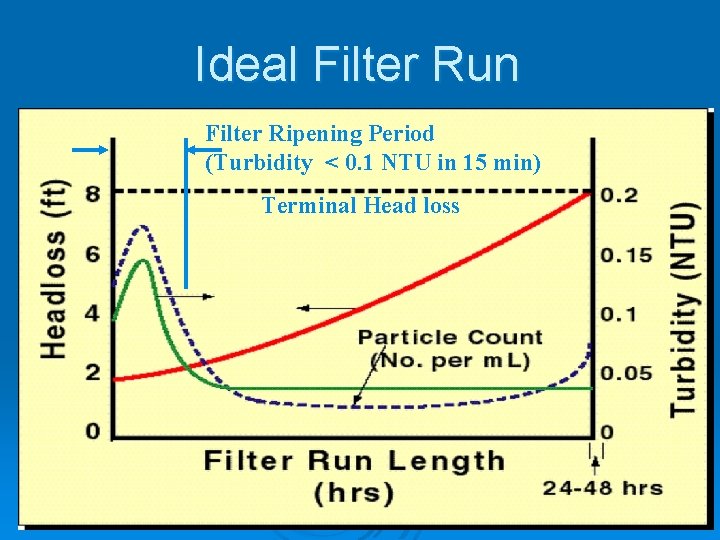 Ideal Filter Run Filter Ripening Period (Turbidity < 0. 1 NTU in 15 min)