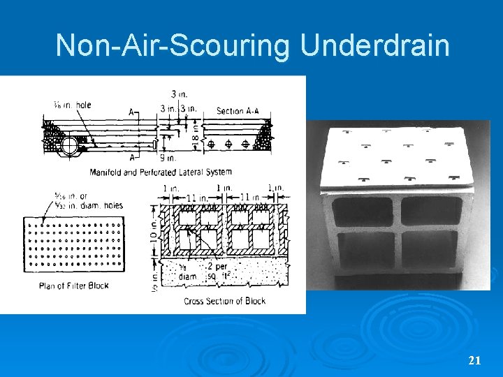 Non-Air-Scouring Underdrain 21 