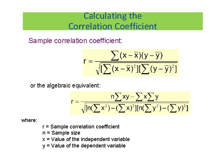 ANALYTICAL CHEMISTRY ERT 207 Lecture 5 Coefficient correlation