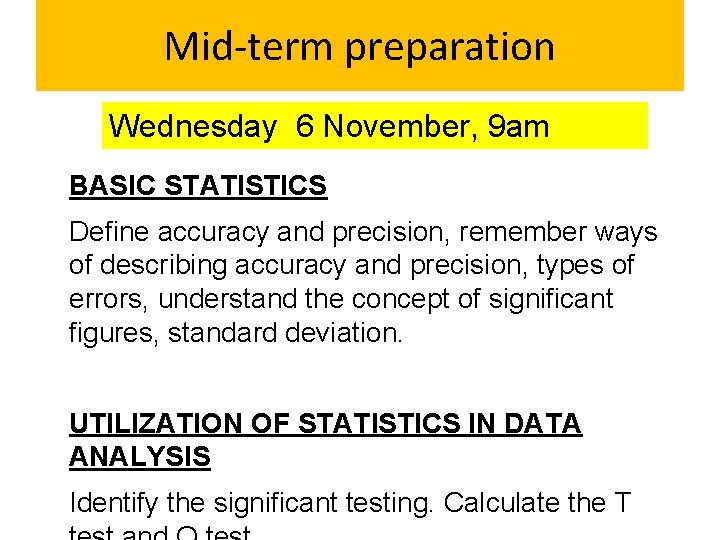 ANALYTICAL CHEMISTRY ERT 207 Lecture 5 Coefficient correlation