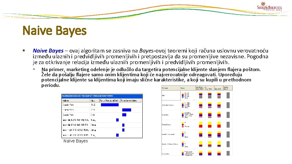 Naive Bayes § Naive Bayes – ovaj algoritam se zasniva na Bayes-ovoj teoremi koji Naive Bayes § Naive Bayes – ovaj algoritam se zasniva na Bayes-ovoj teoremi koji