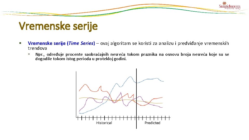 Vremenske serije § Vremenske serije (Time Series) – ovaj algoritam se koristi za analizu Vremenske serije § Vremenske serije (Time Series) – ovaj algoritam se koristi za analizu