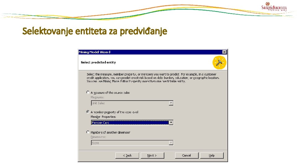 Selektovanje entiteta za predviđanje Selektovanje entiteta za predviđanje