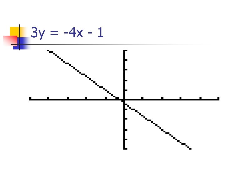 3 y = -4 x - 1 3 y = -4 x - 1