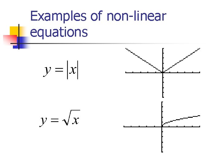 Examples of non-linear equations Examples of non-linear equations