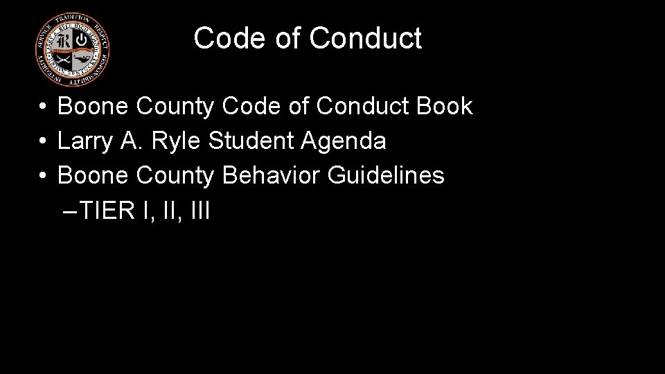 Code of Conduct • Boone County Code of Conduct Book • Larry A. Ryle