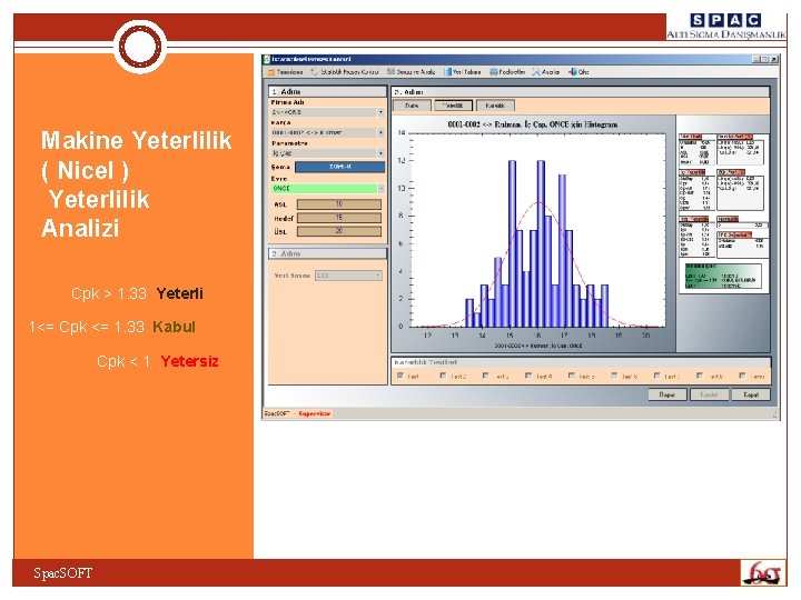 Makine Yeterlilik ( Nicel ) Yeterlilik Analizi Cpk > 1. 33 Yeterli 1<= Cpk Makine Yeterlilik ( Nicel ) Yeterlilik Analizi Cpk > 1. 33 Yeterli 1<= Cpk