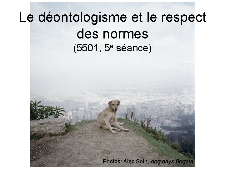 Le déontologisme et le respect des normes (5501, 5 e séance) Photos: Alec Soth, Le déontologisme et le respect des normes (5501, 5 e séance) Photos: Alec Soth,