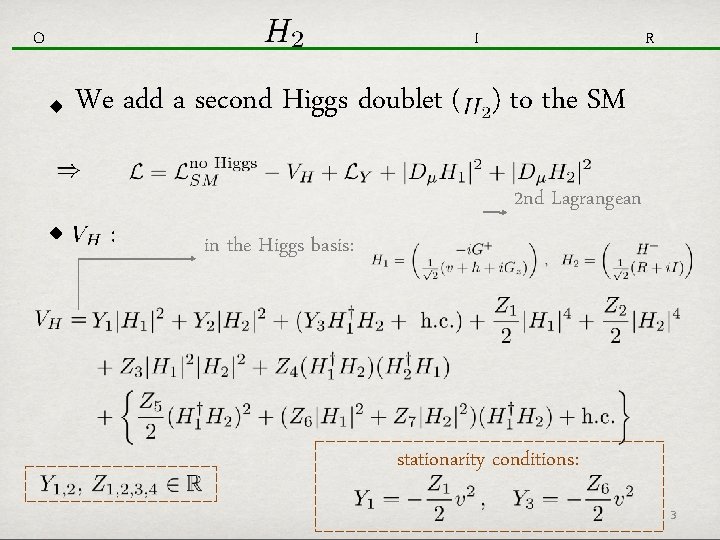 O R I We add a second Higgs doublet ( ) to the SM