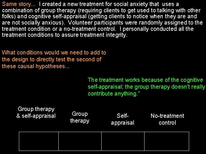 Same story. . . I created a new treatment for social anxiety that uses