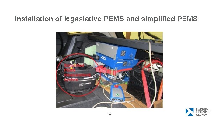 Installation of legaslative PEMS and simplified PEMS 10 