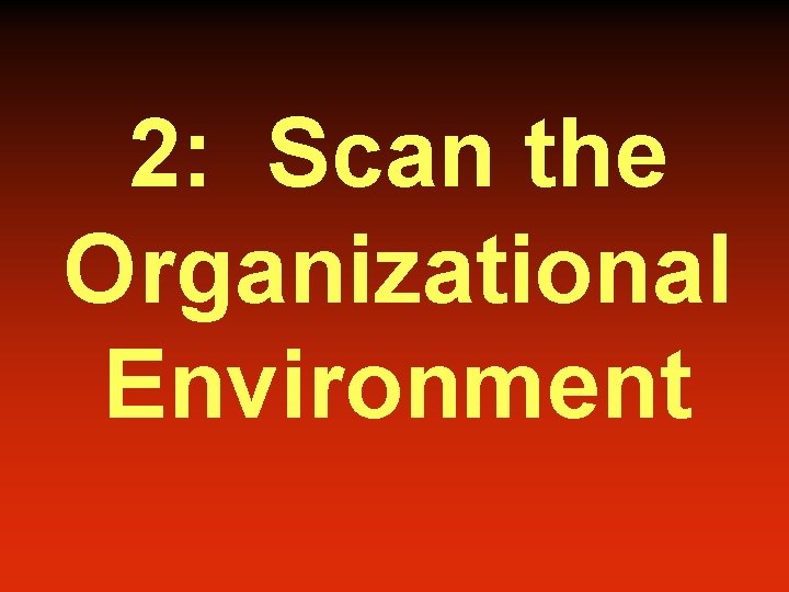 2: Scan the Organizational Environment 