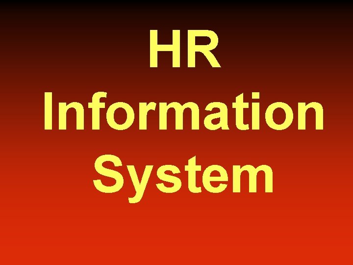 HR Information System 