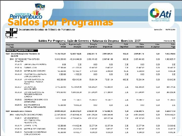 Saldos por Programas 26 