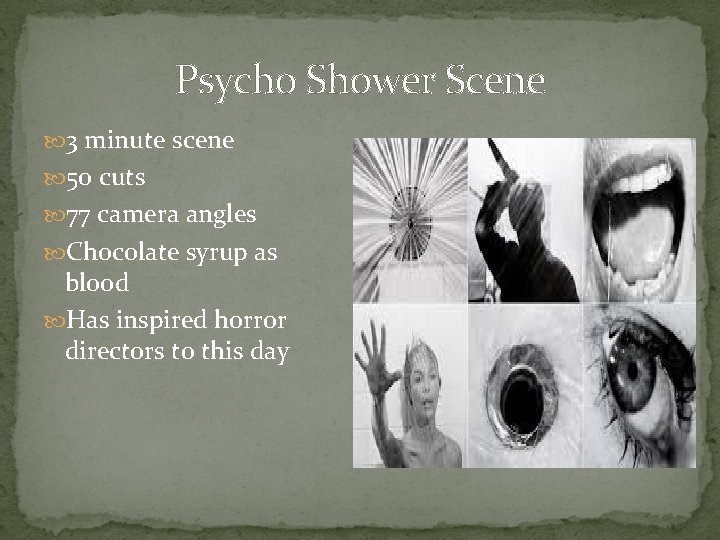 Psycho Shower Scene 3 minute scene 50 cuts 77 camera angles Chocolate syrup as Psycho Shower Scene 3 minute scene 50 cuts 77 camera angles Chocolate syrup as