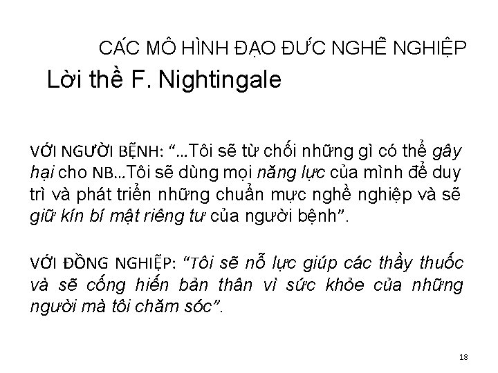 CA C MÔ HI NH ĐA O ĐƯ C NGHÊ NGHIÊ P Lời thề CA C MÔ HI NH ĐA O ĐƯ C NGHÊ NGHIÊ P Lời thề