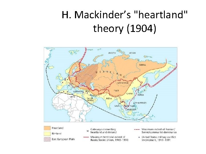 H. Mackinder’s "heartland" theory (1904) 