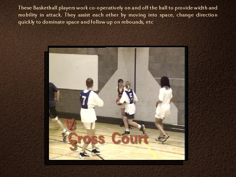 These Basketball players work co-operatively on and off the ball to provide width and