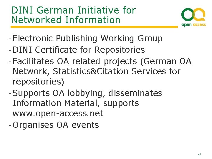 DINI German Initiative for Networked Information - Electronic Publishing Working Group - DINI Certificate