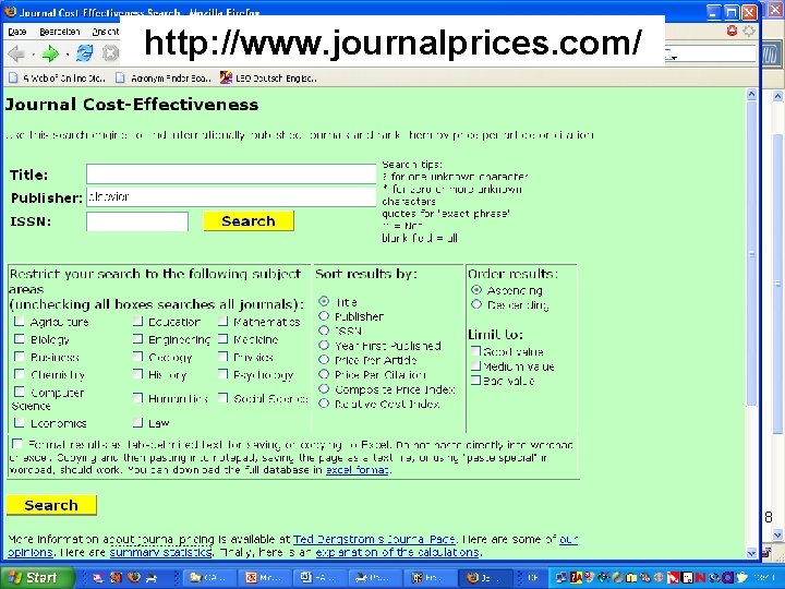 http: //www. journalprices. com/ 8 