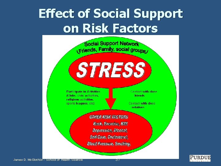 Effect of Social Support on Risk Factors James D. Mc. Glothlin - School of