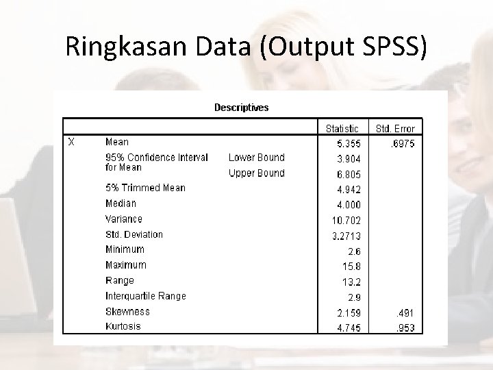 Ringkasan Data (Output SPSS) 